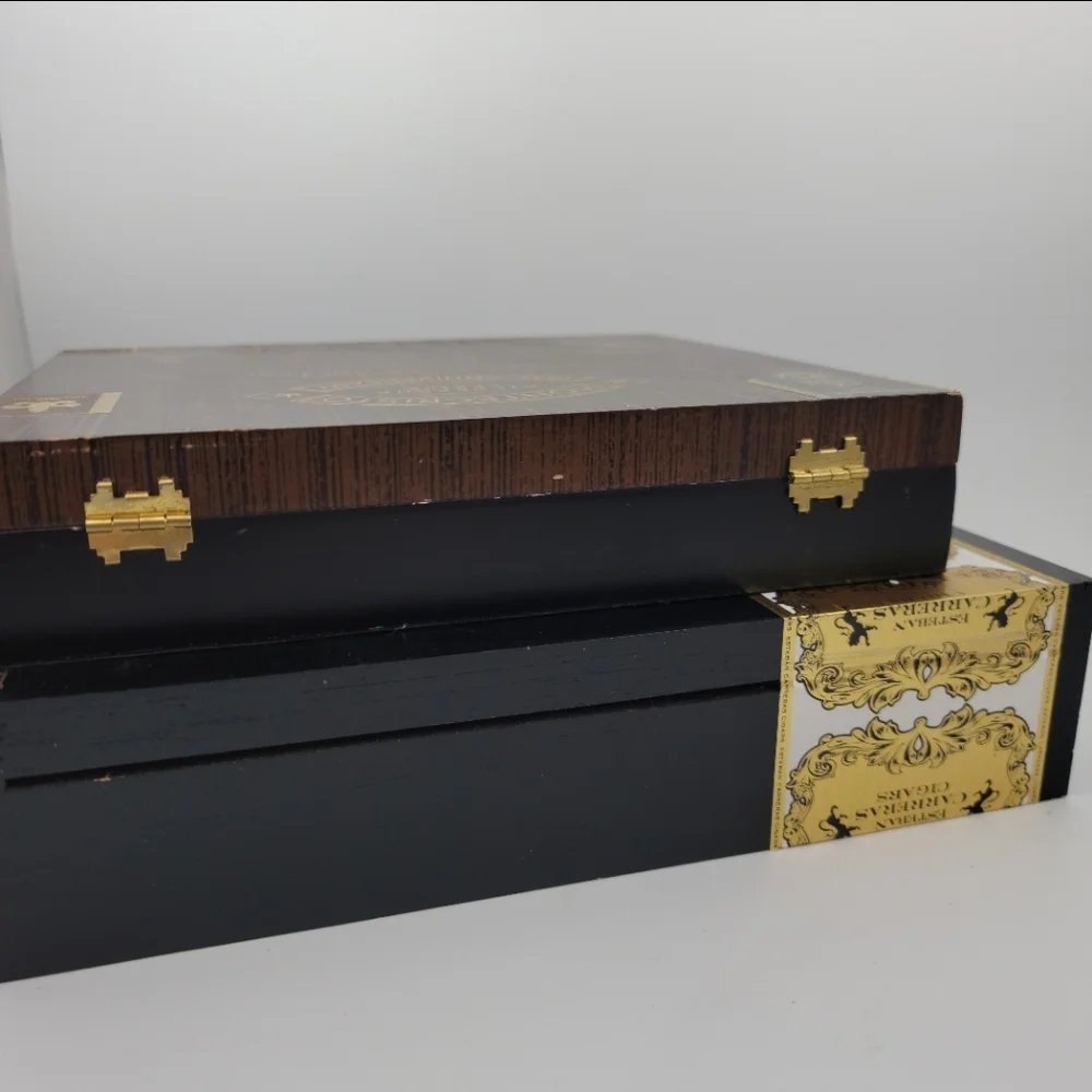 Lot Of 2 Wood Cigar Boxes Empty Organize Decor Mr Brownstone Montecristo DIY